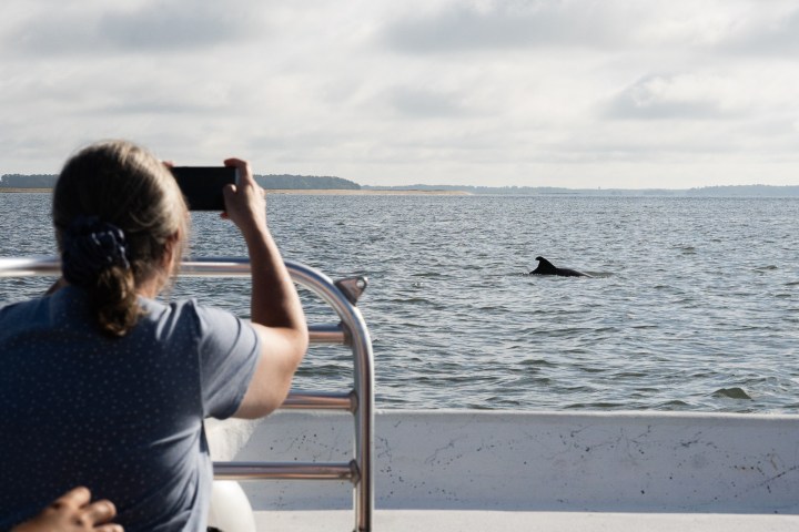 a person sitting on a bench next to a body of water