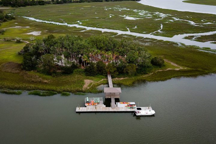 BOAT ON WATER FROM ABOVE
